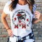 Football Mama Messy Bun Red/Black/White