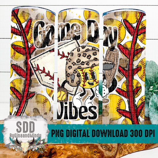 Game Day Vibes Softball Digital 20 oz Tumbler