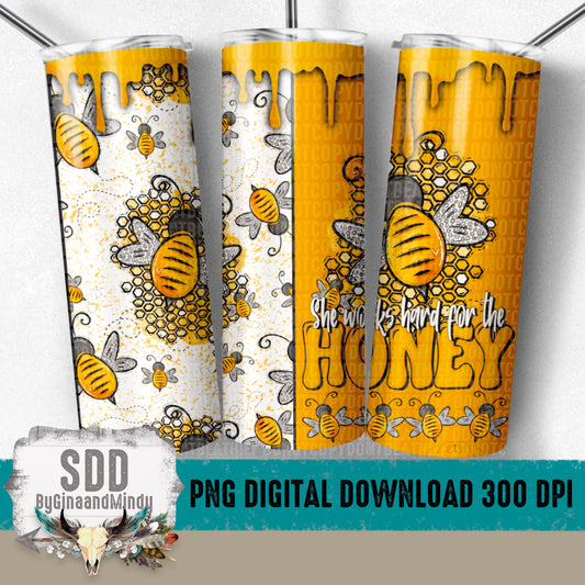 Works Hard for the Honey Digital 20 oz Tumbler