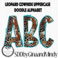 Leopard Cowhide Uppercase Alphabet Doodle Letters