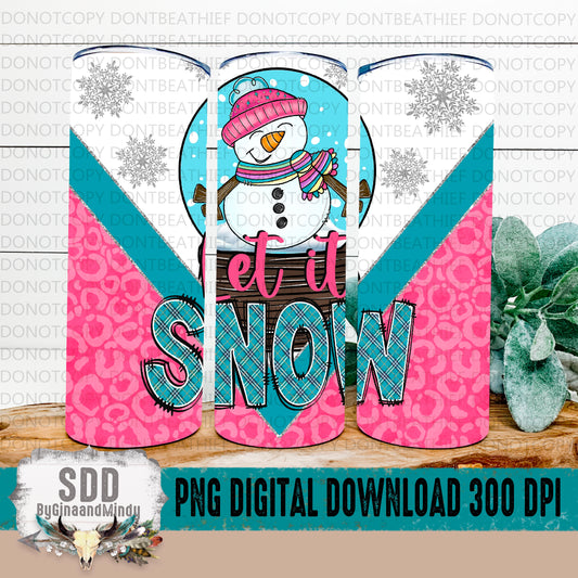 Let It Snow Snow Globe Digital Tumbler 20 oz.