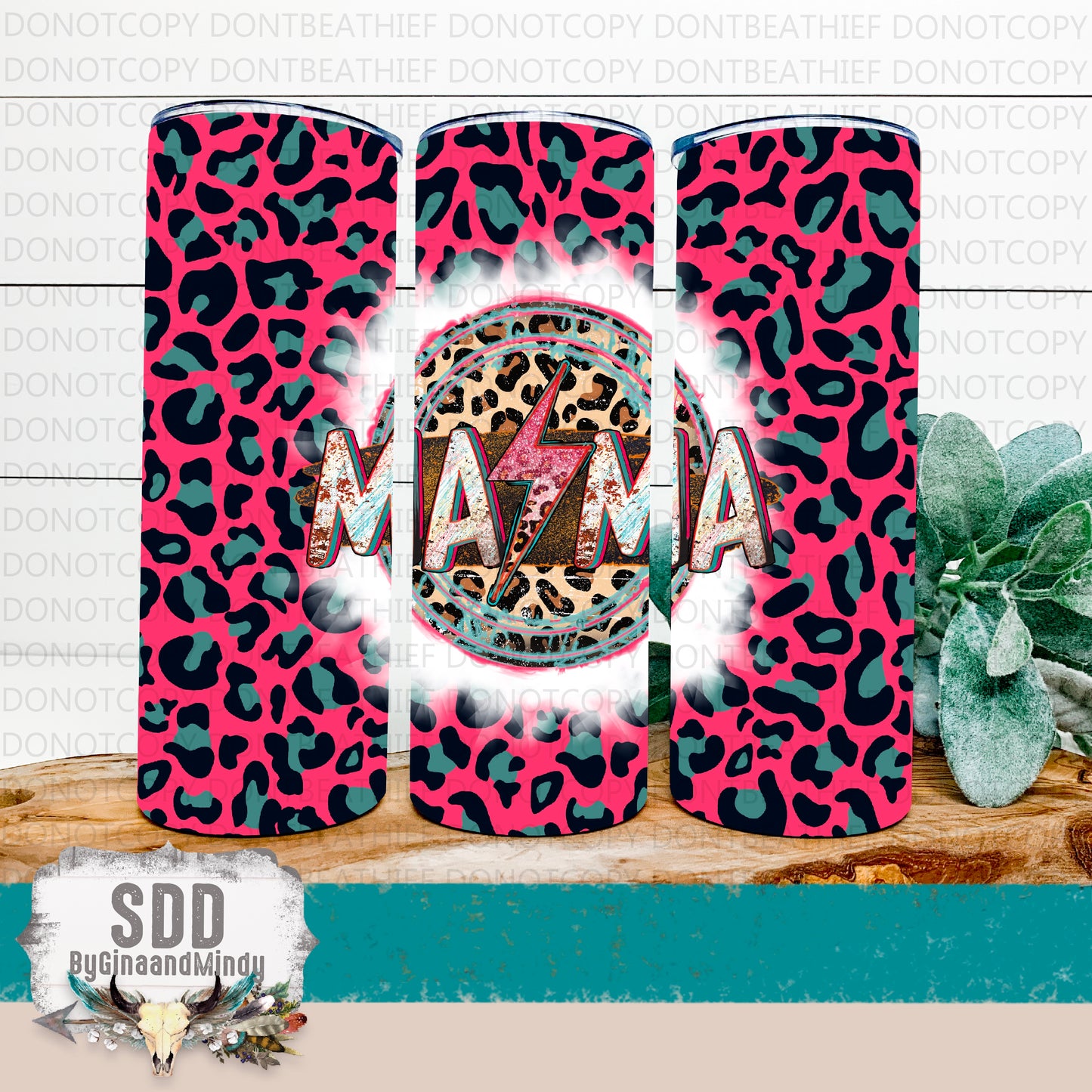 Mama and Mini Leopard Bundle Digital 20 oz Tumbler