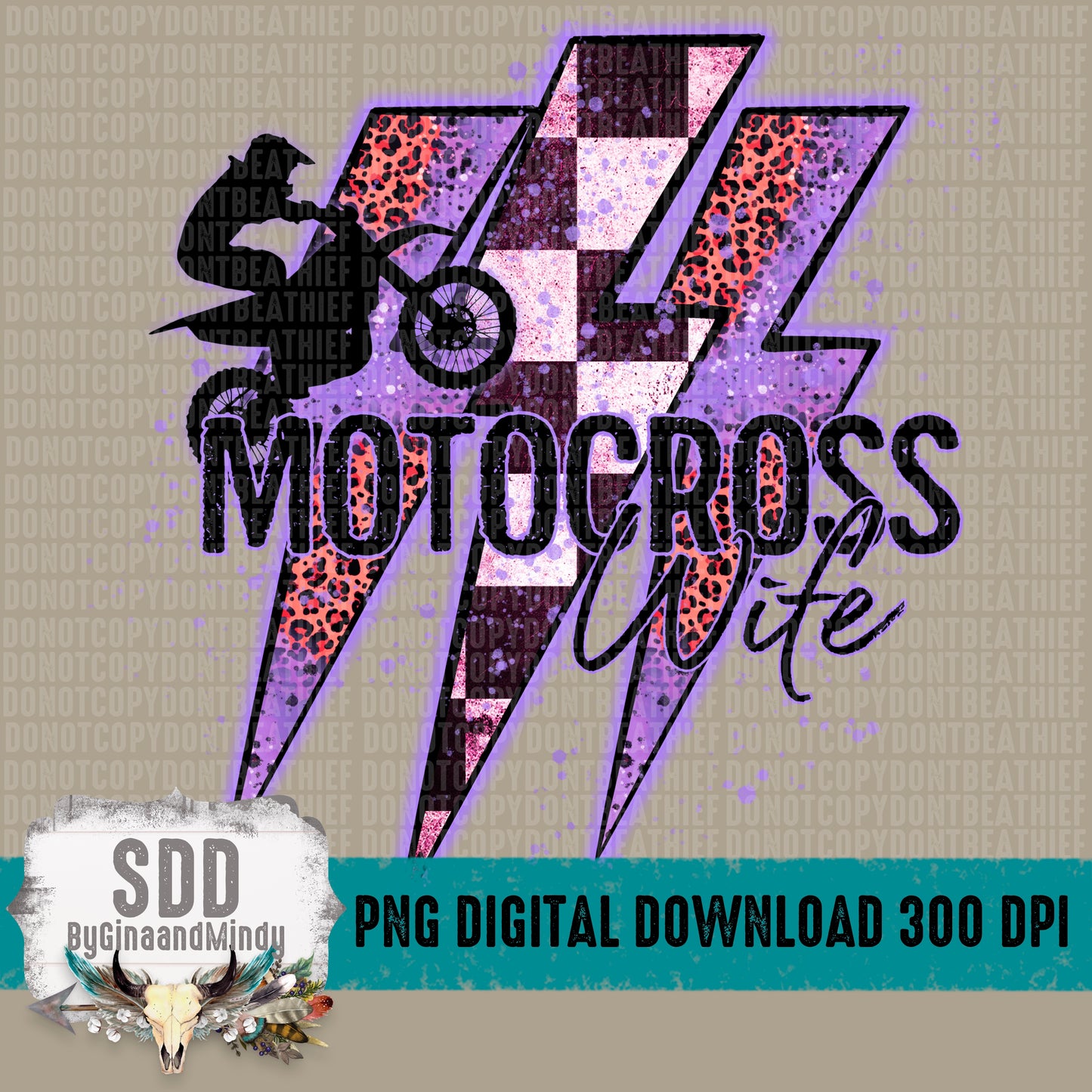 Motocross Wife Bolts Purple