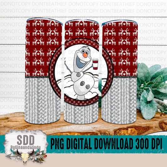 Olaf Winter Sweater Digital 20 oz Tumbler