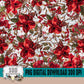 Red Floral Pattern & Skinny Tumbler 20 oz wrap