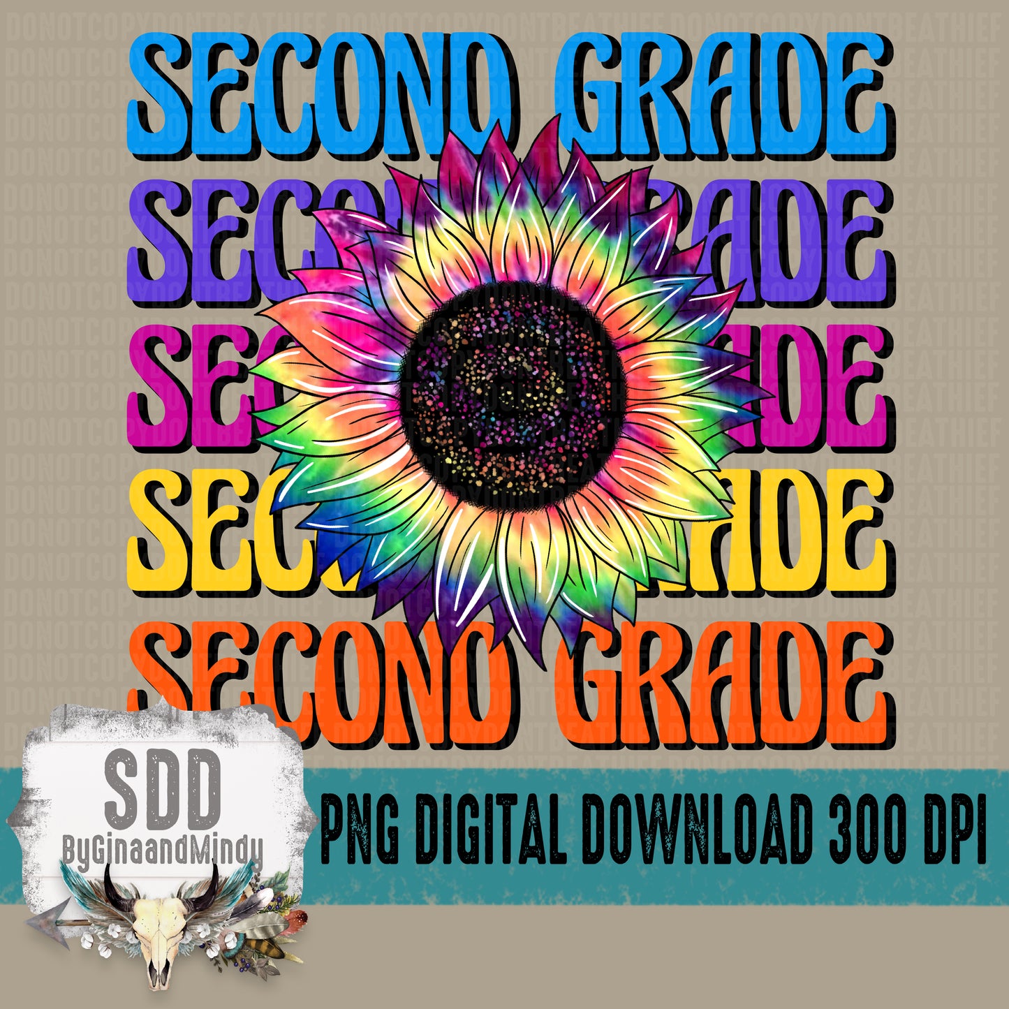 Second Grade Tie-Dye Sunflower