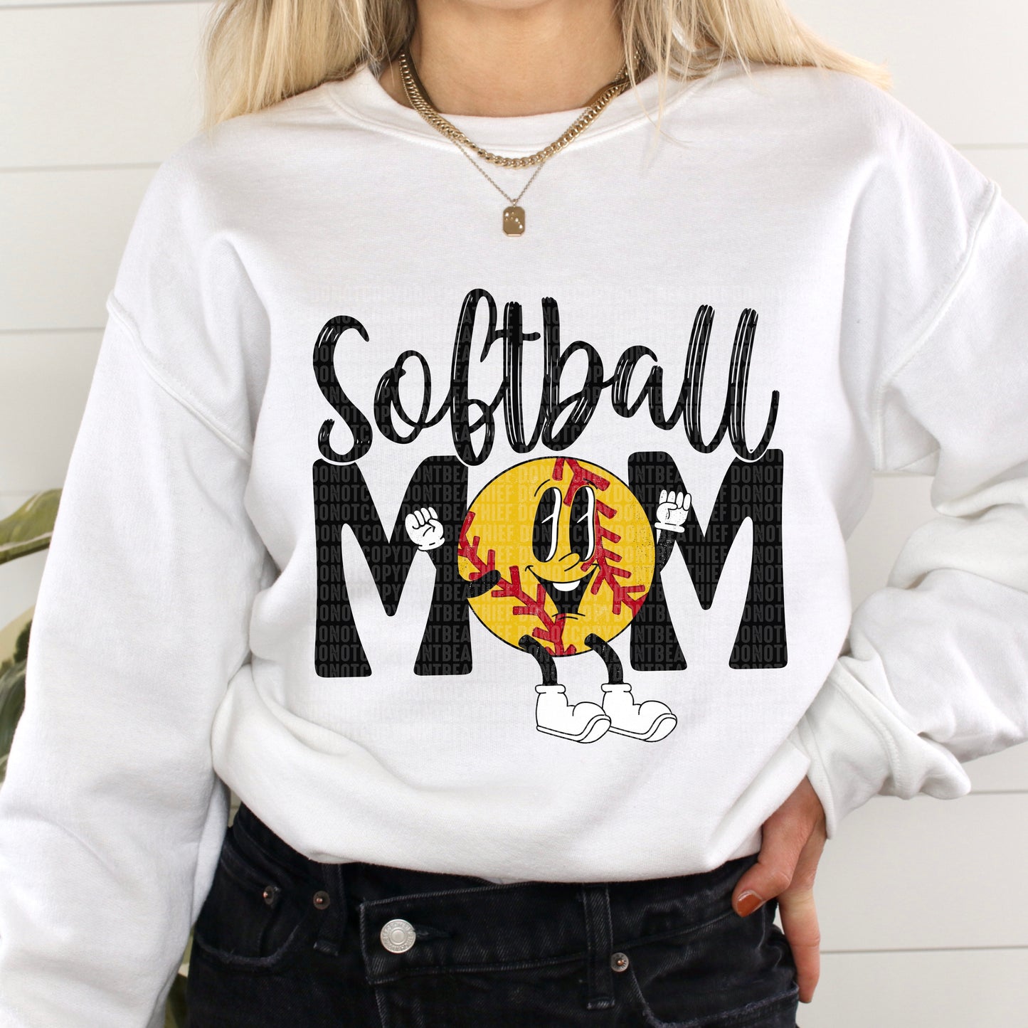 Softball Mom Retro Black