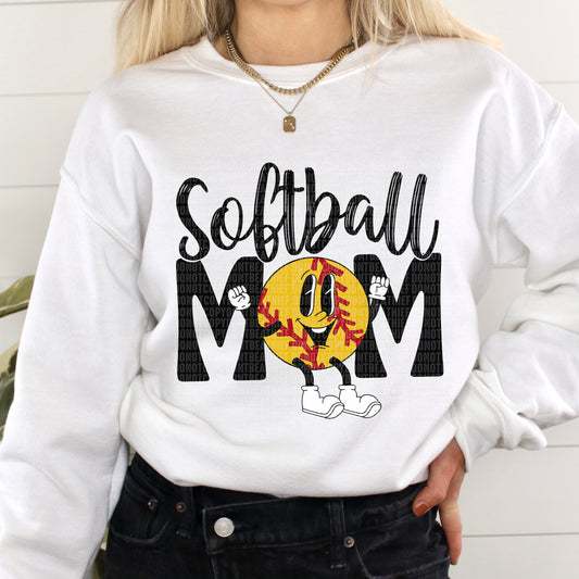 Softball Mom Retro Black