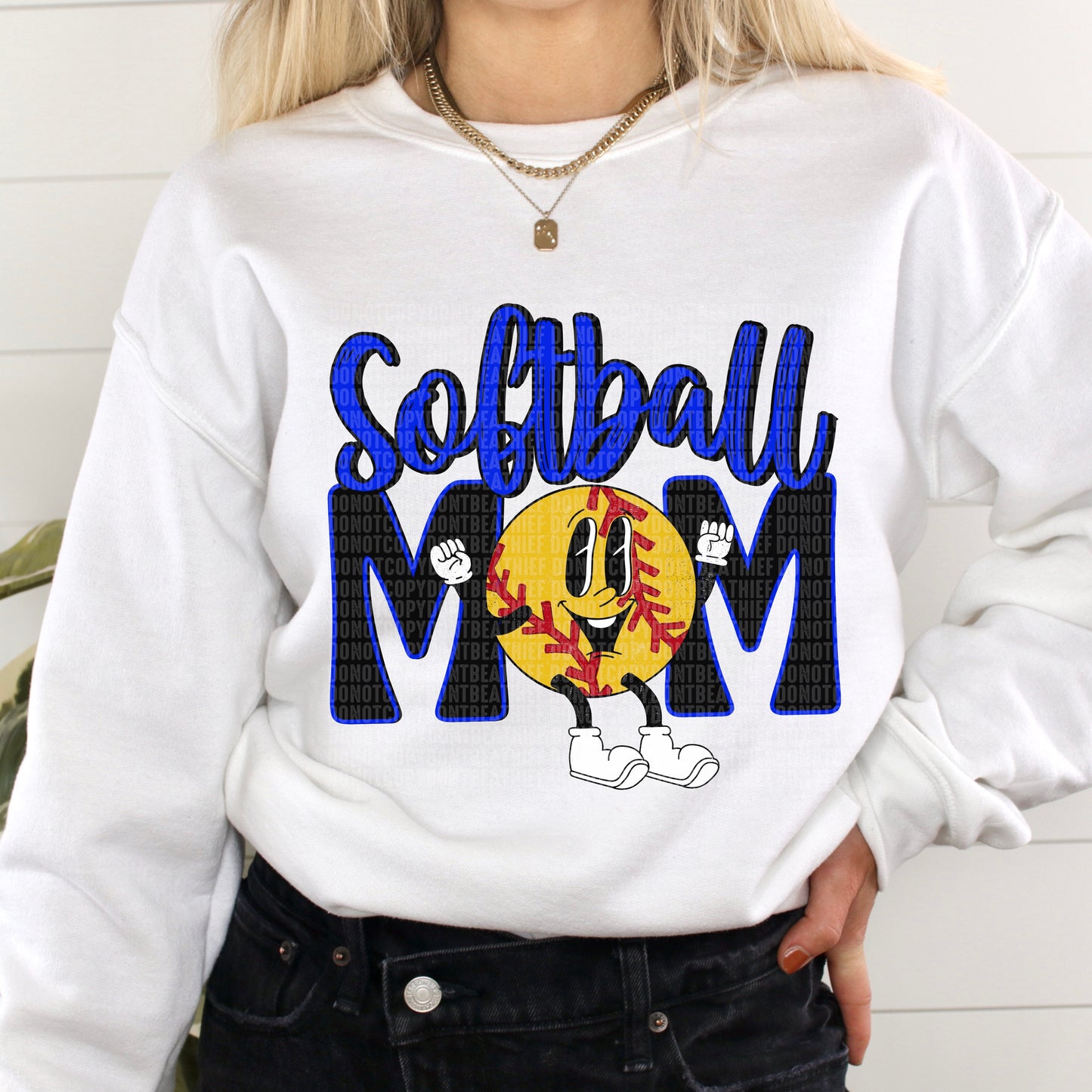 Softball Mom Retro Black/Blue