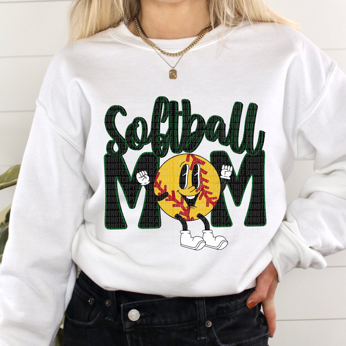 Softball Mom Retro Black/Green