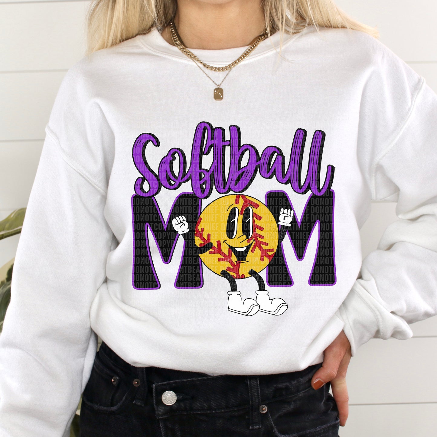 Softball Mom Retro Black/Purple