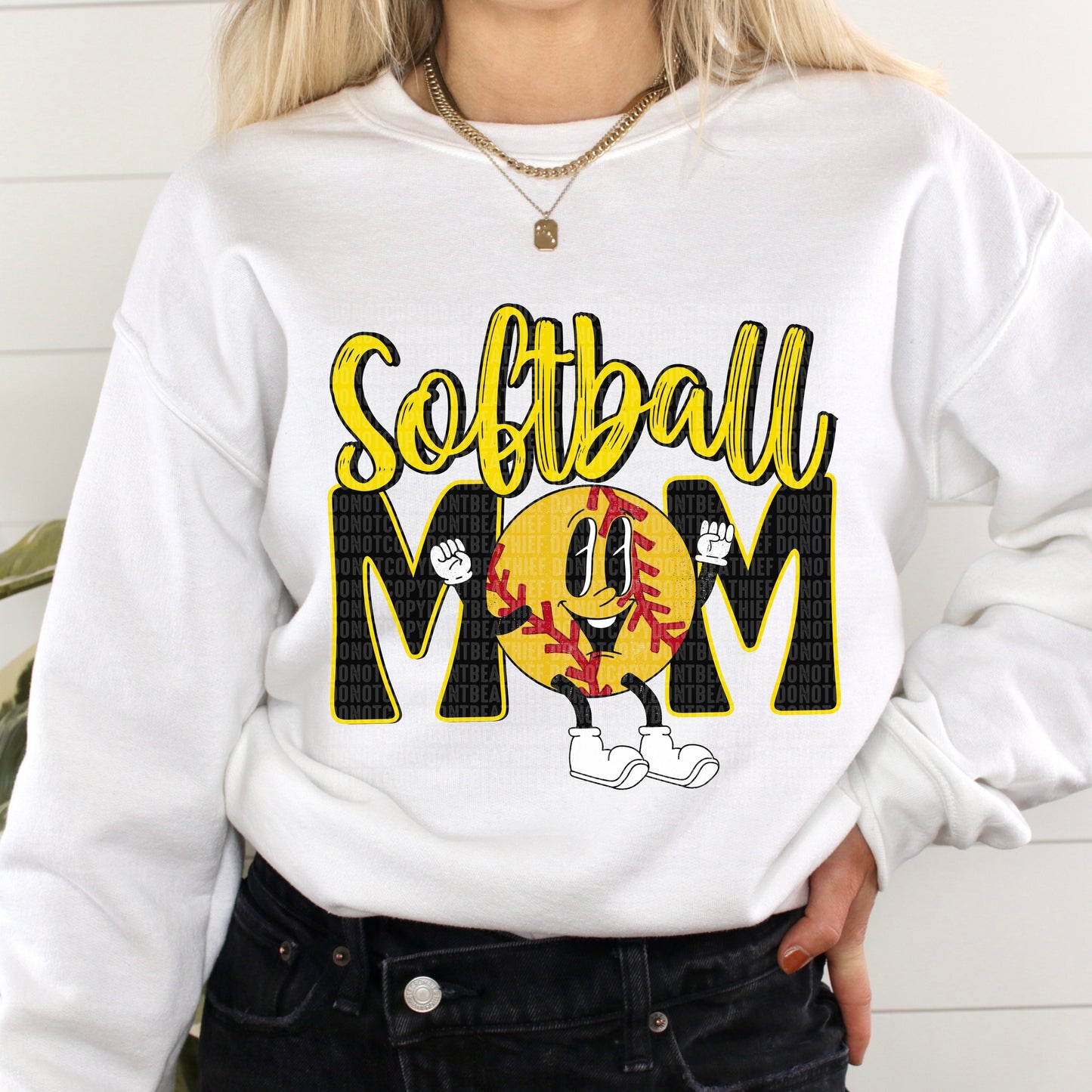 Softball Mom Retro Black/Yellow