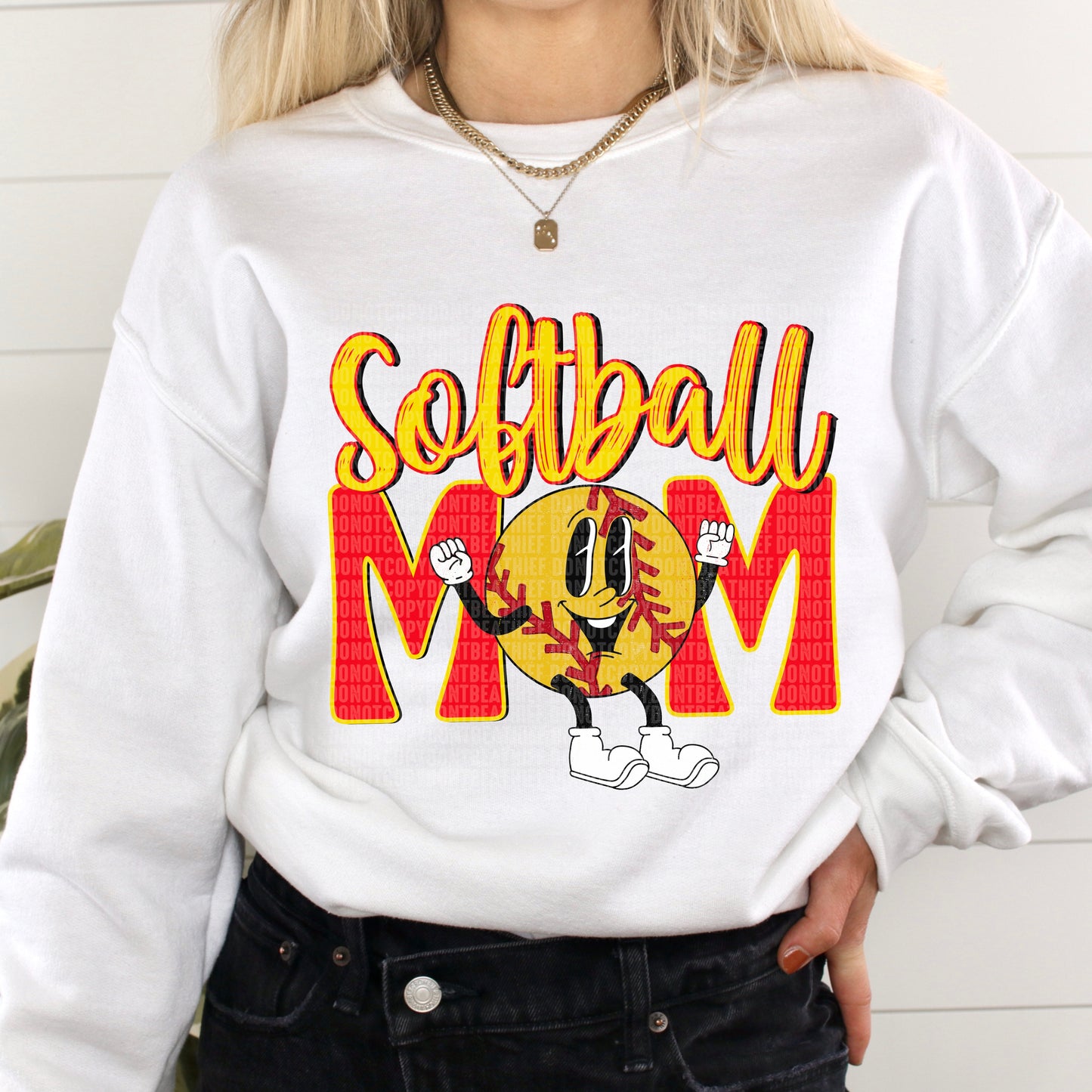 Softball Mom Retro Red/Yellow