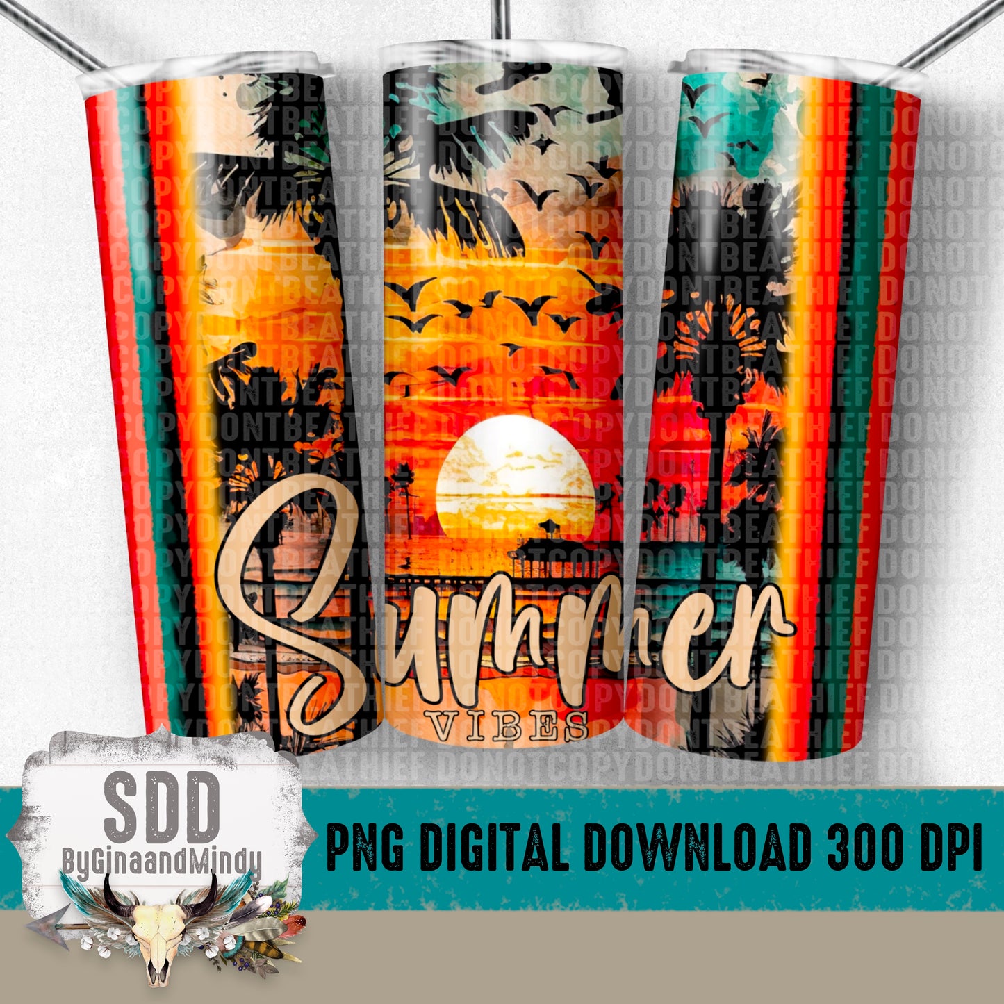 Summer Vibes Digital 20 oz Tumbler