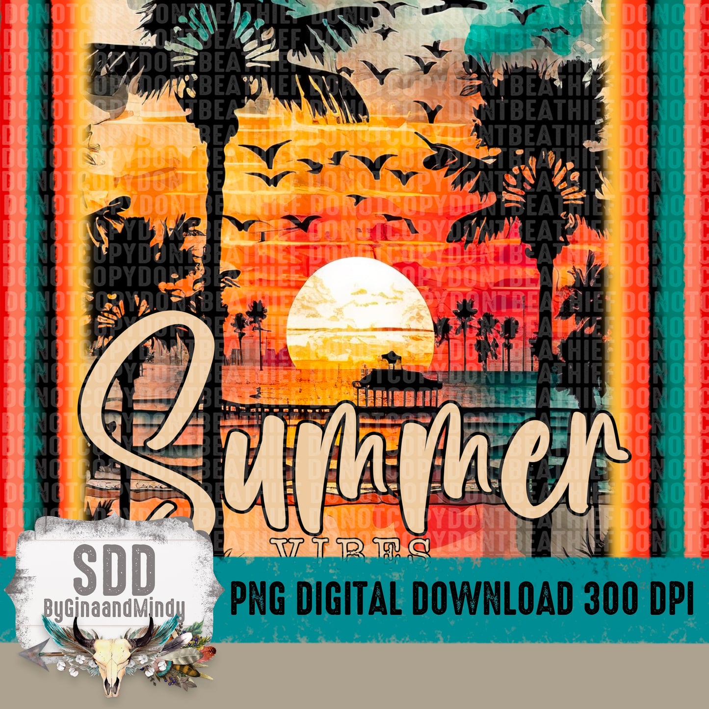 Summer Vibes Digital 20 oz Tumbler