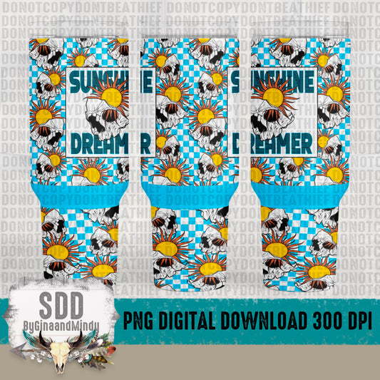Sunshine Skull 40 oz Tumbler Digital Design