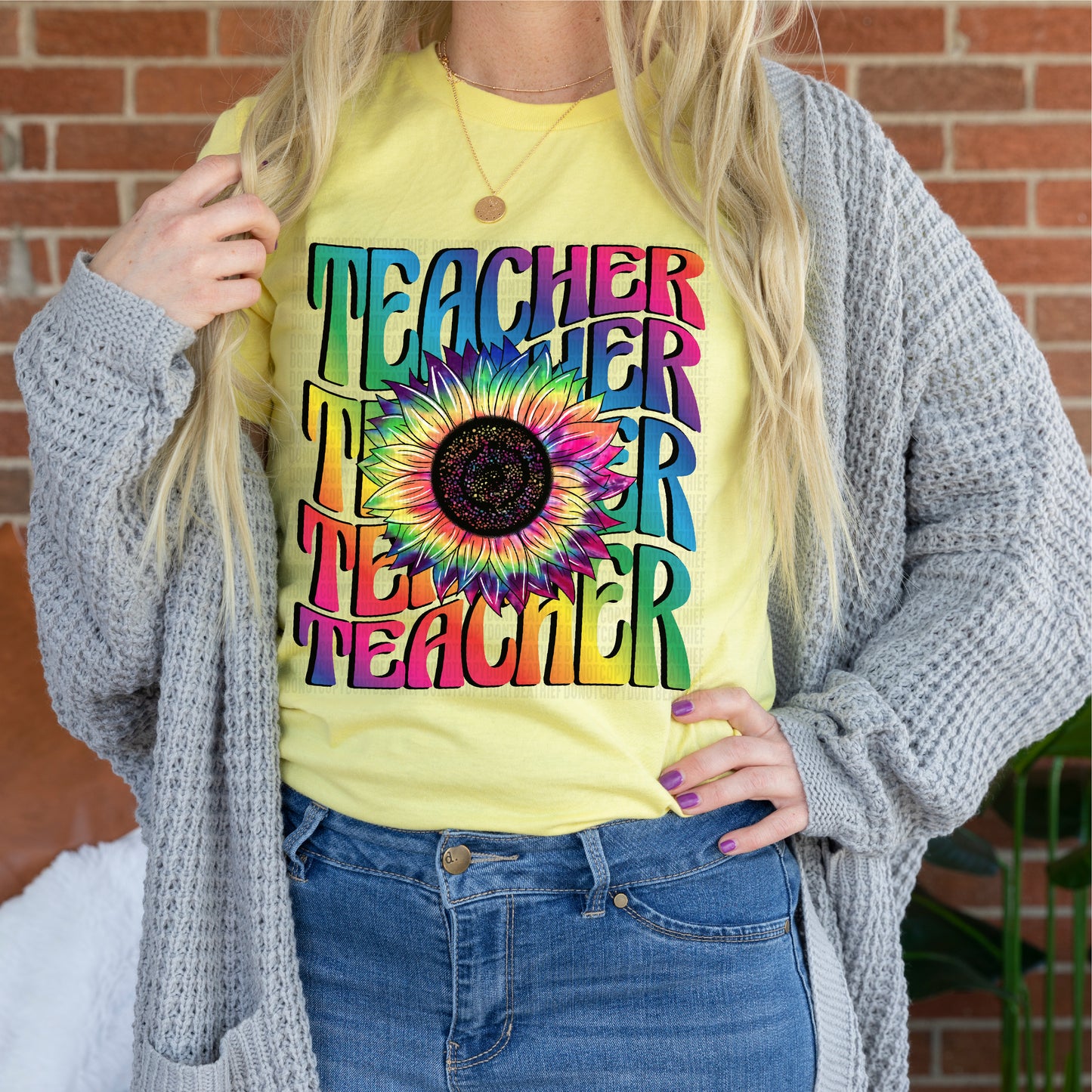 Teacher Tie-Dye Sunflower