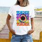 Teacher (Stacked) Tie-Dye Sunflower
