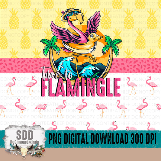 Time to Flamingle Mama Digital 20 oz Tumbler