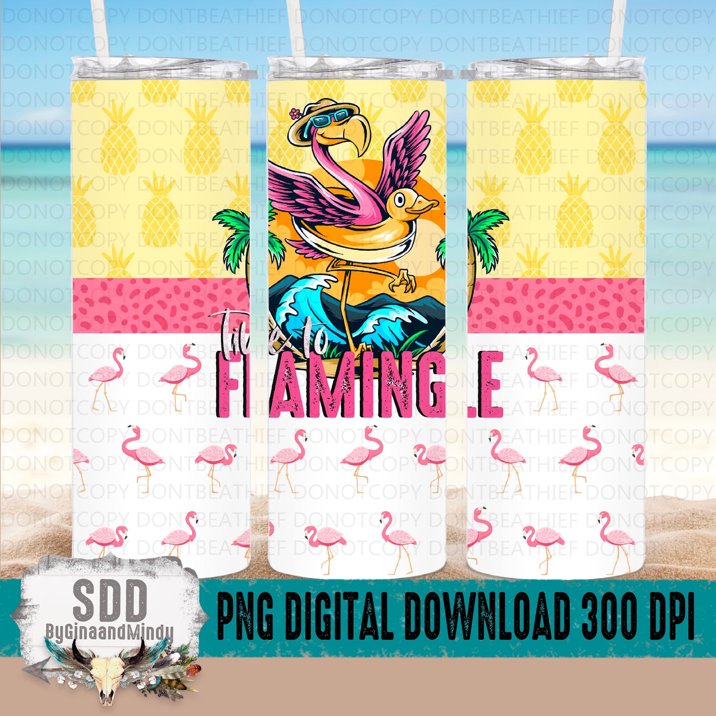 Time to Flamingle Mama Digital 20 oz Tumbler