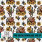 Western Highland Cow Seamless Pattern