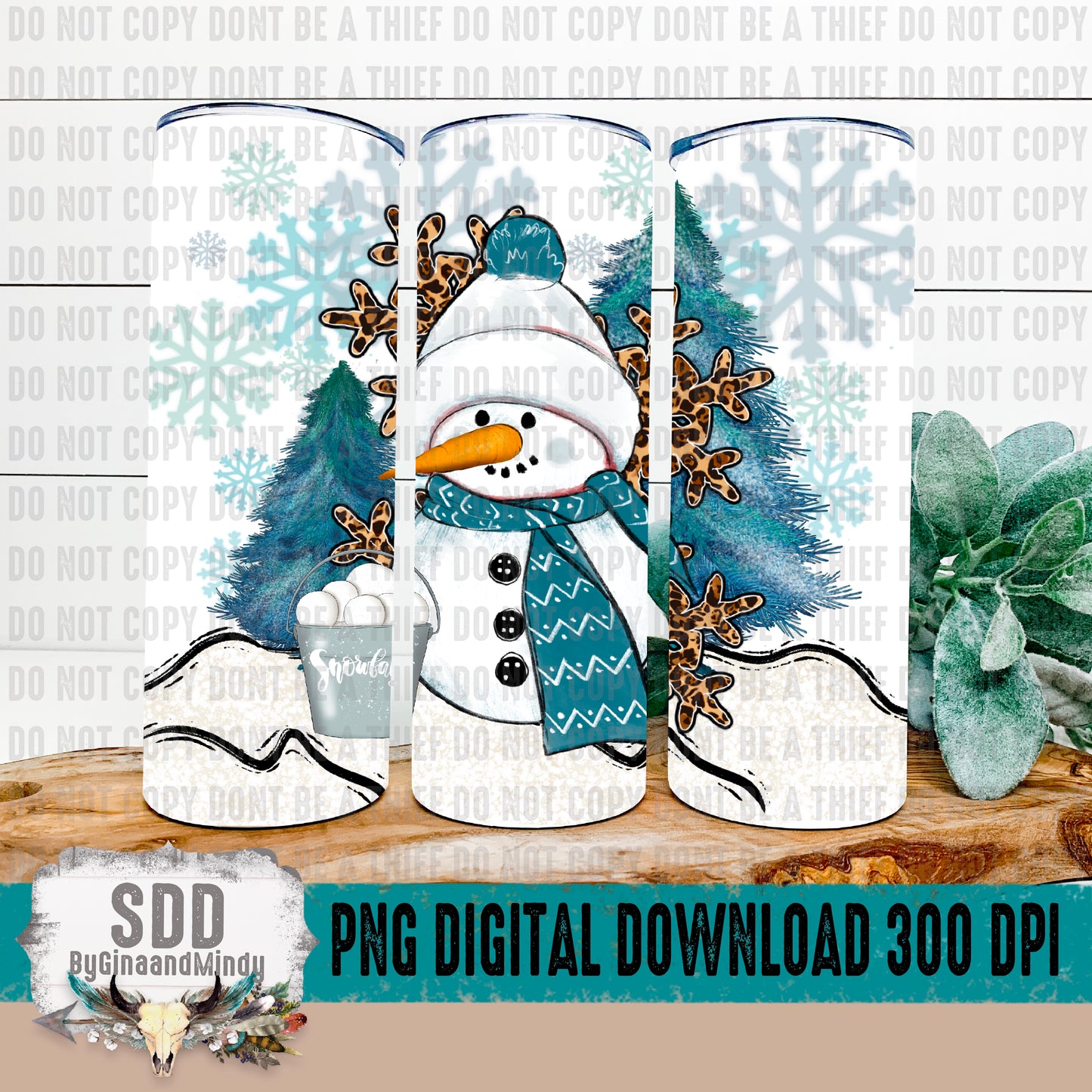 Winter Snowman 20oz Tumbler Wrap