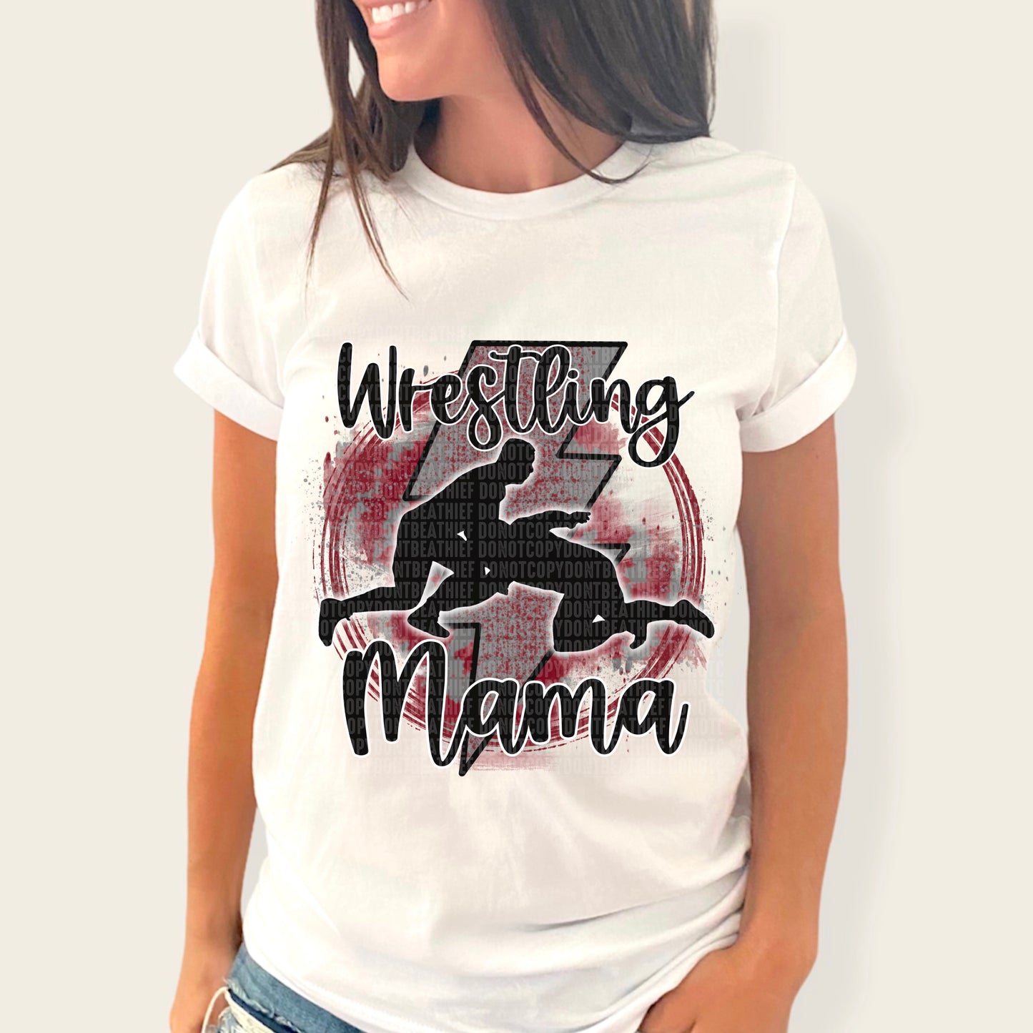 Wrestling Mama Tie Dye Maroon/Grey