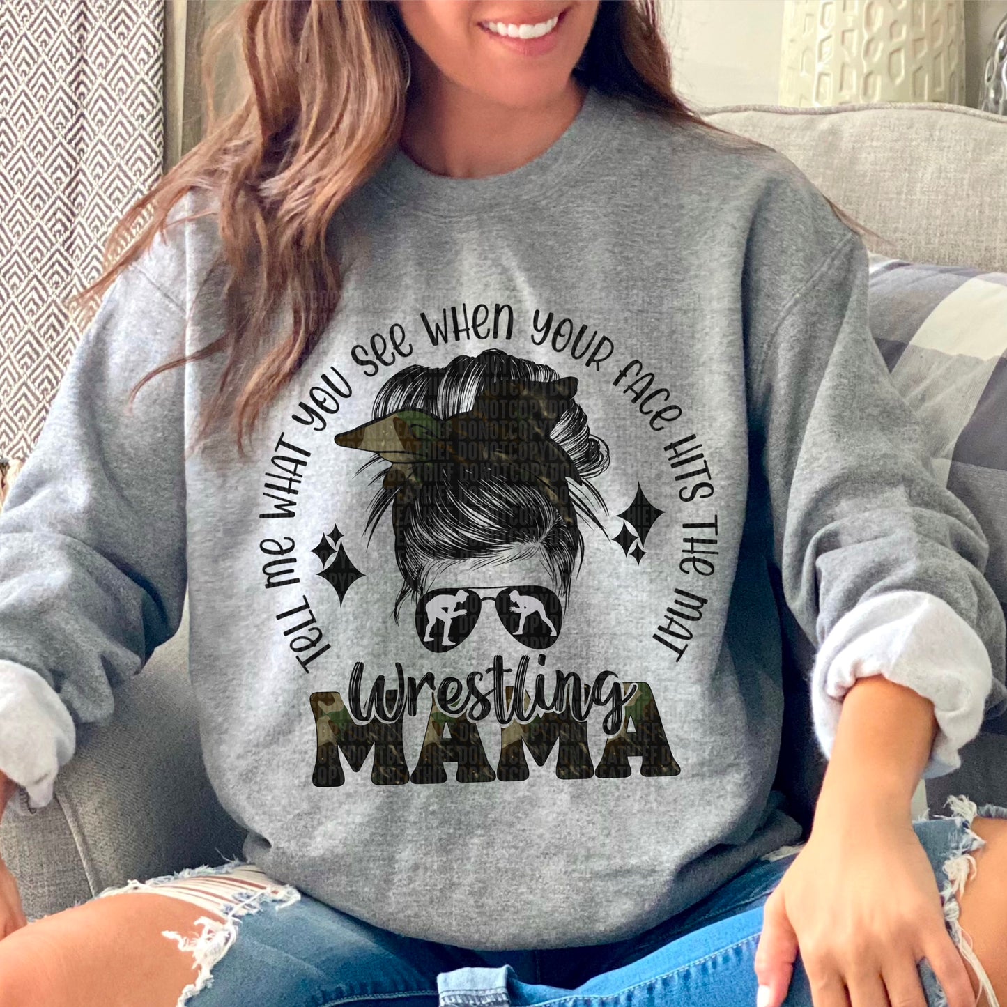 Wrestling Mama Messy Bun Black/Camo